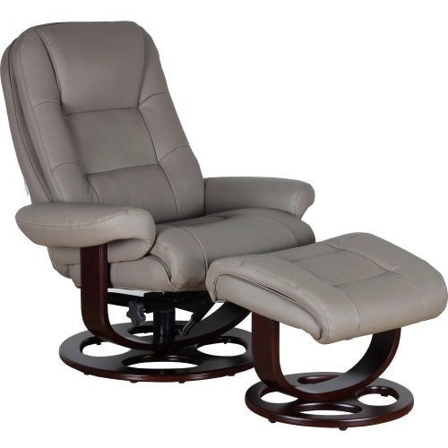 Jacque Swivel Pedestal Recliner & Ottoman in Tan Top Grain Leather